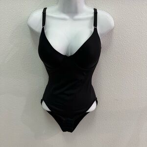 Flexees Black Shapewear Bodysuit
